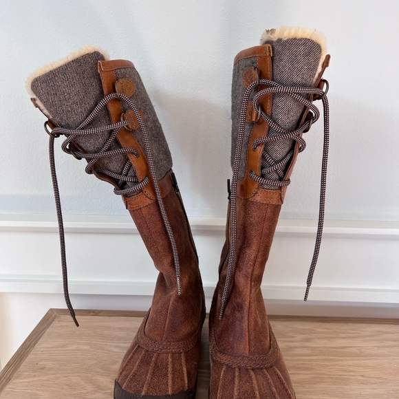 UGG belcloud brown leather tall winter duck boots size 6. - Picture 5 of 16